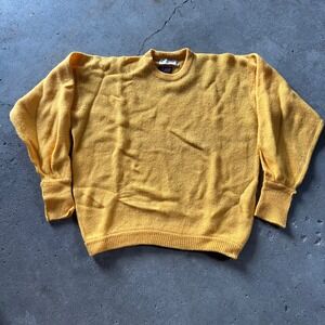 Vintage McGeorge Sweater Men's M Orange Shetland Wool Crewneck Made in Scotland